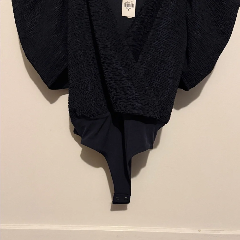 Express Navy Puff Sleeve Kids Bodysuit